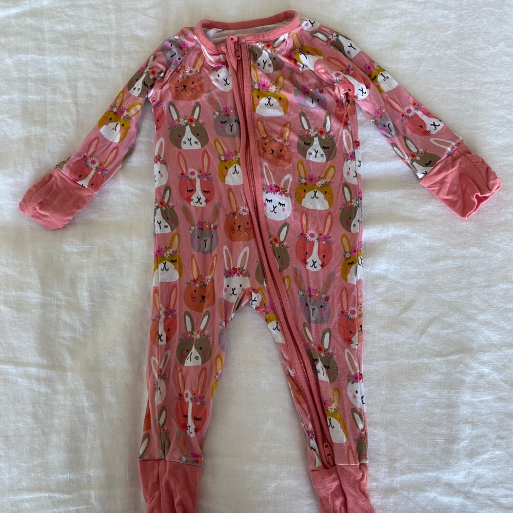 Little Sleepies Pink Bunny Pajamas 0-3 months